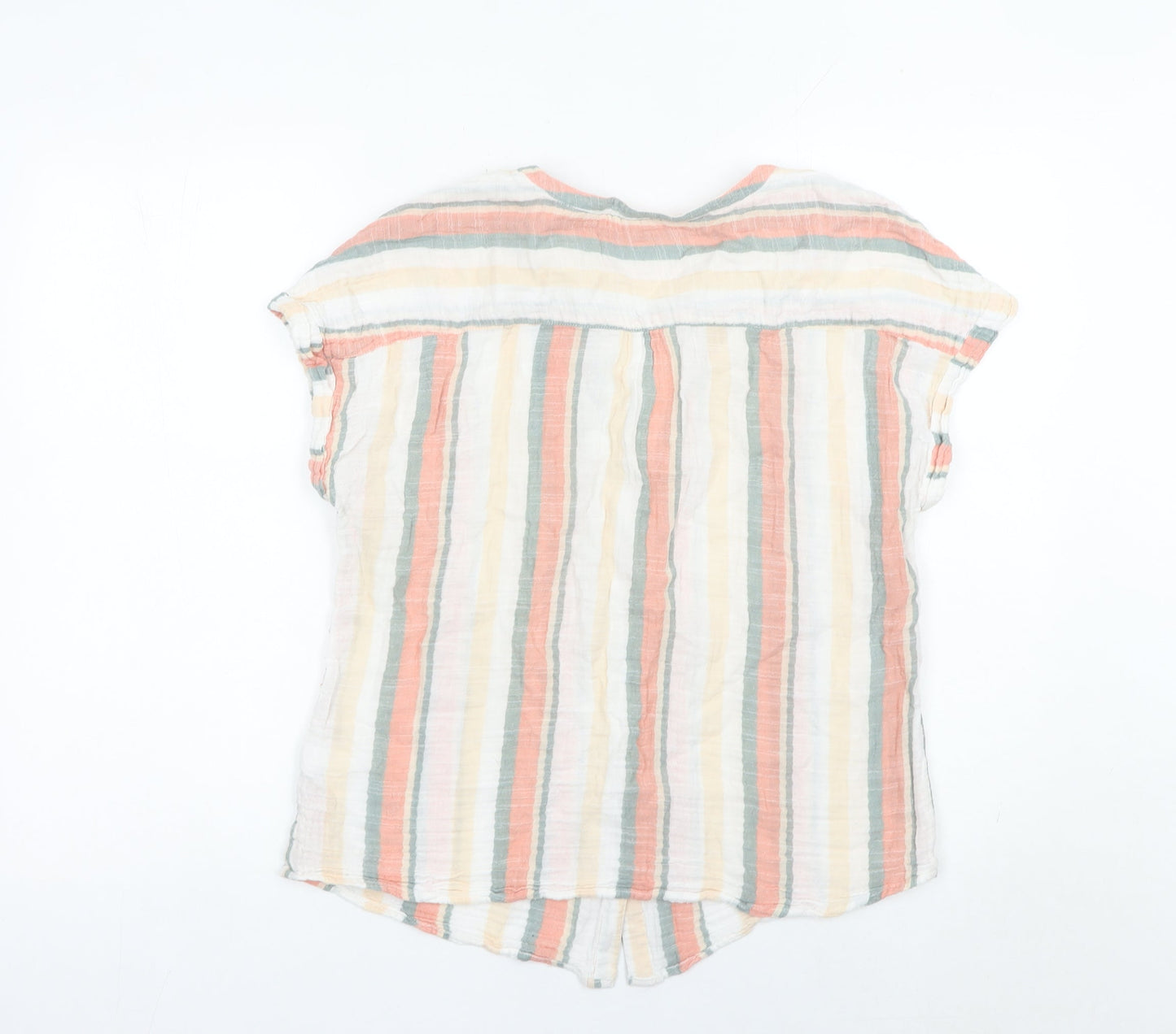 Maine New England Women’s Multicoloured Striped Cotton Blouse Size 14