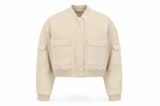 Womens UK Size 2XS Primark Beige Bomber Jacket