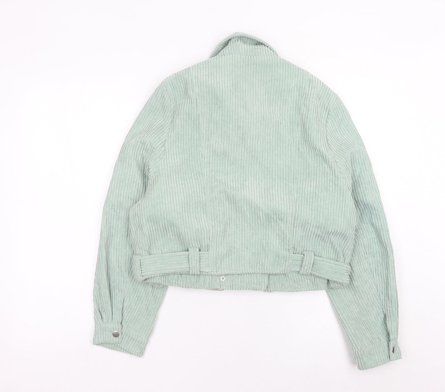 K-Zell Women’s Green Corduroy Cropped Bomber Jacket Size M