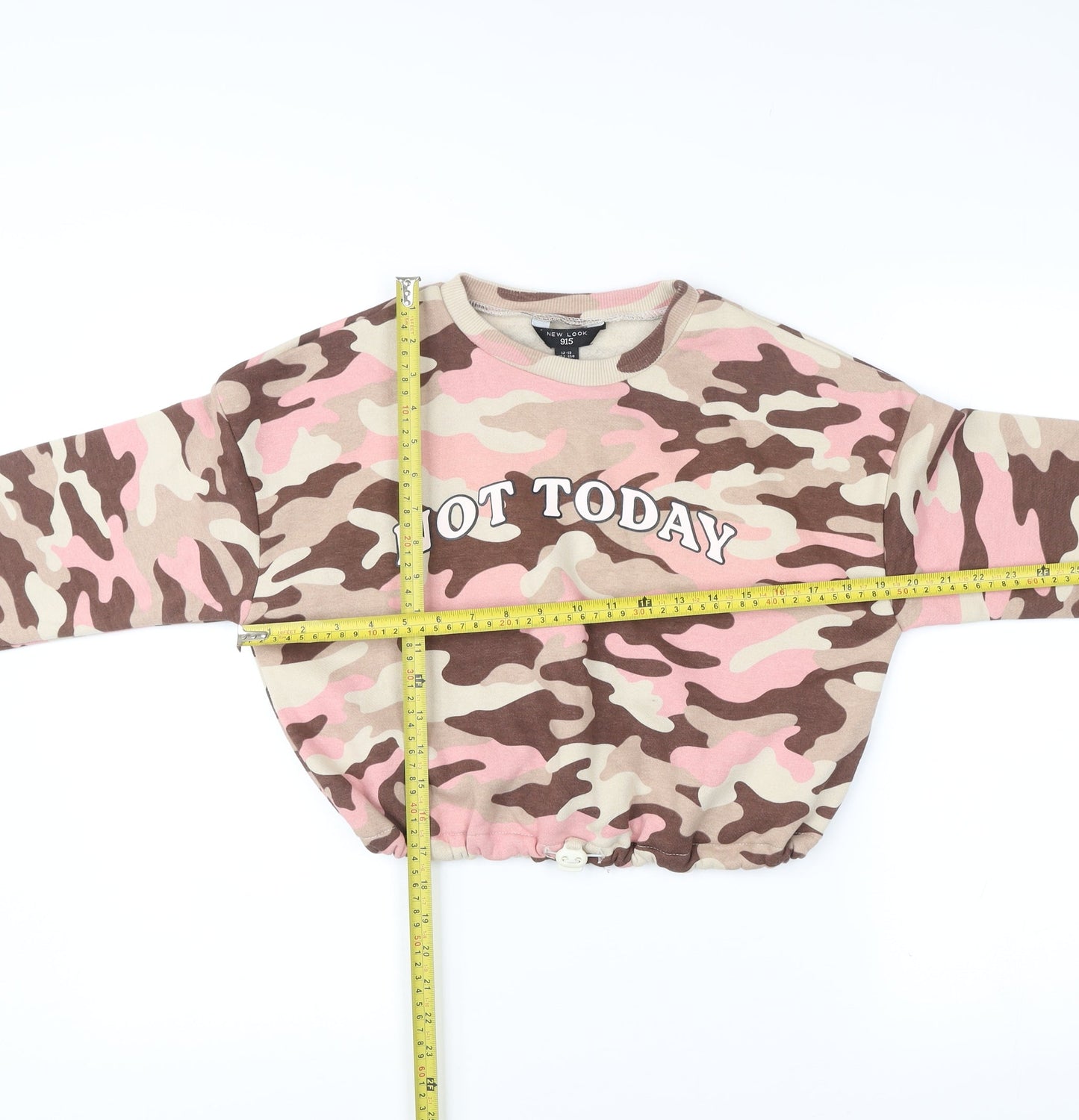 New Look Girls Pink Camouflage Graphic Sweatshirt Age 12-13 Years