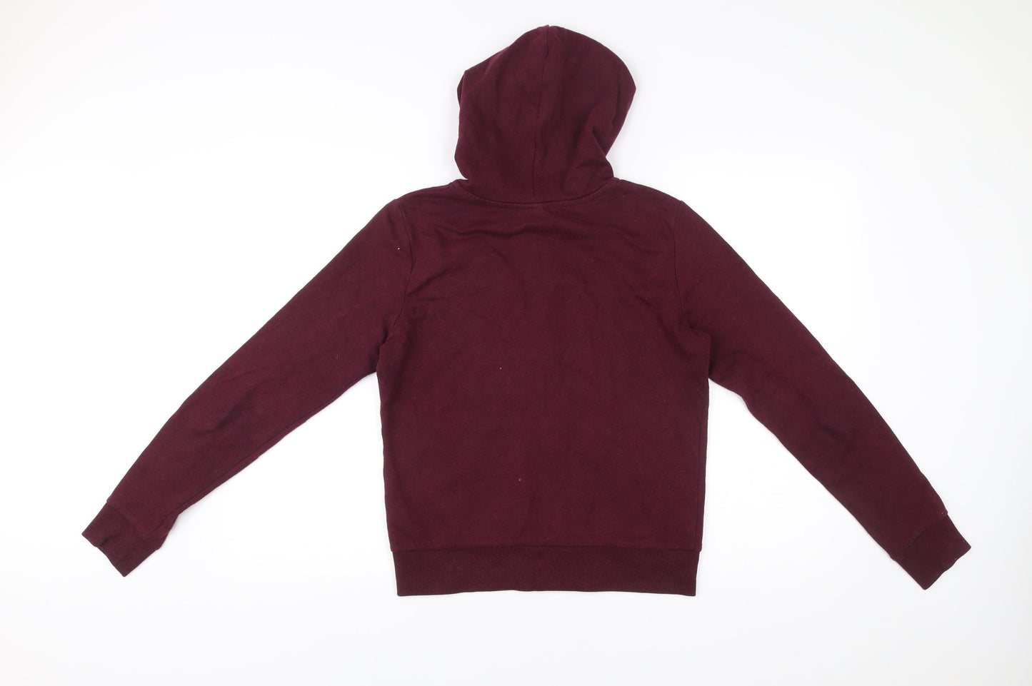 Women's Burgundy Zip Hoodie Small Cotton Blend Casual