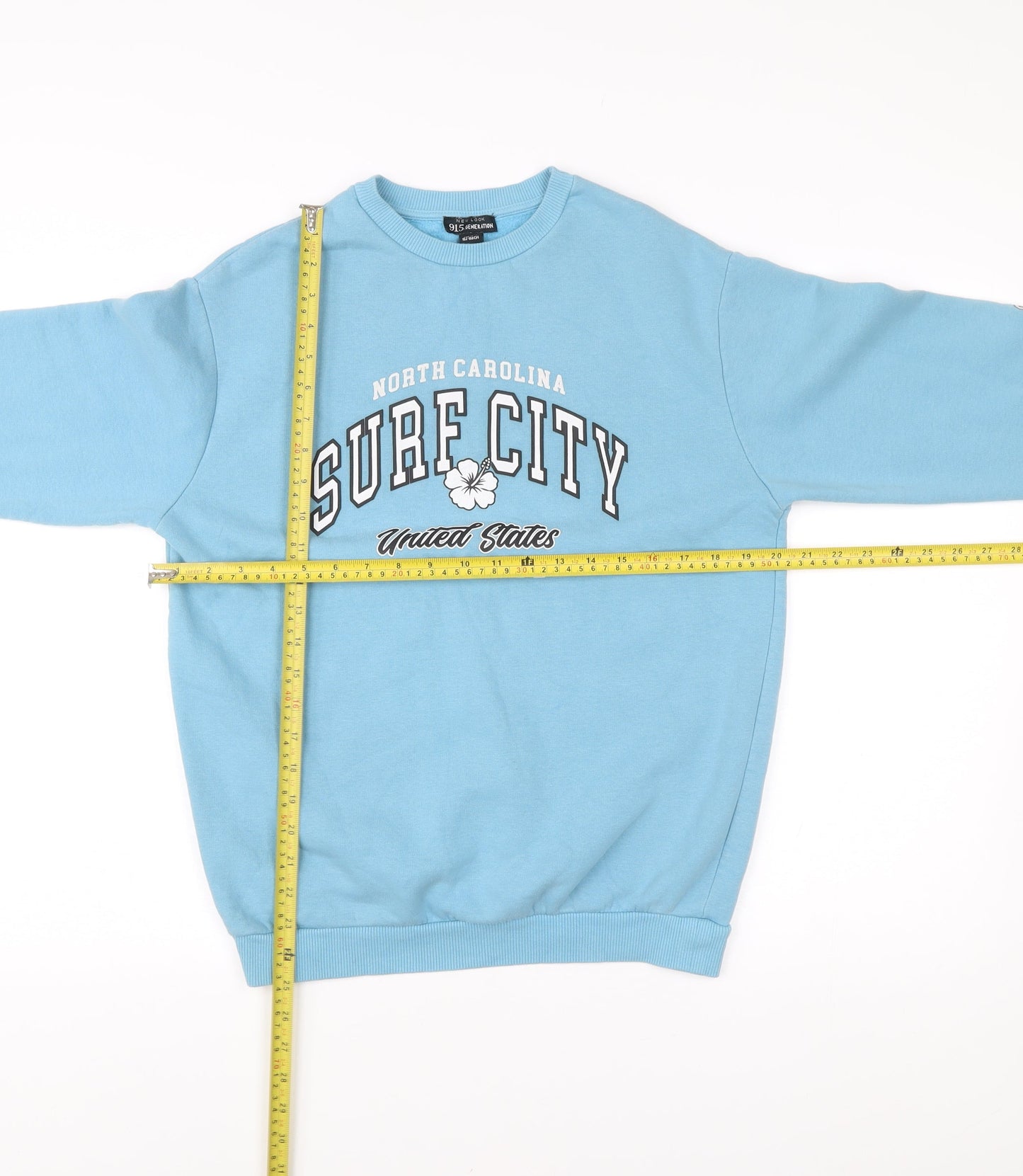 New Look Girls Blue Pullover Sweatshirt 12-13 Yrs Surf City Graphic Print
