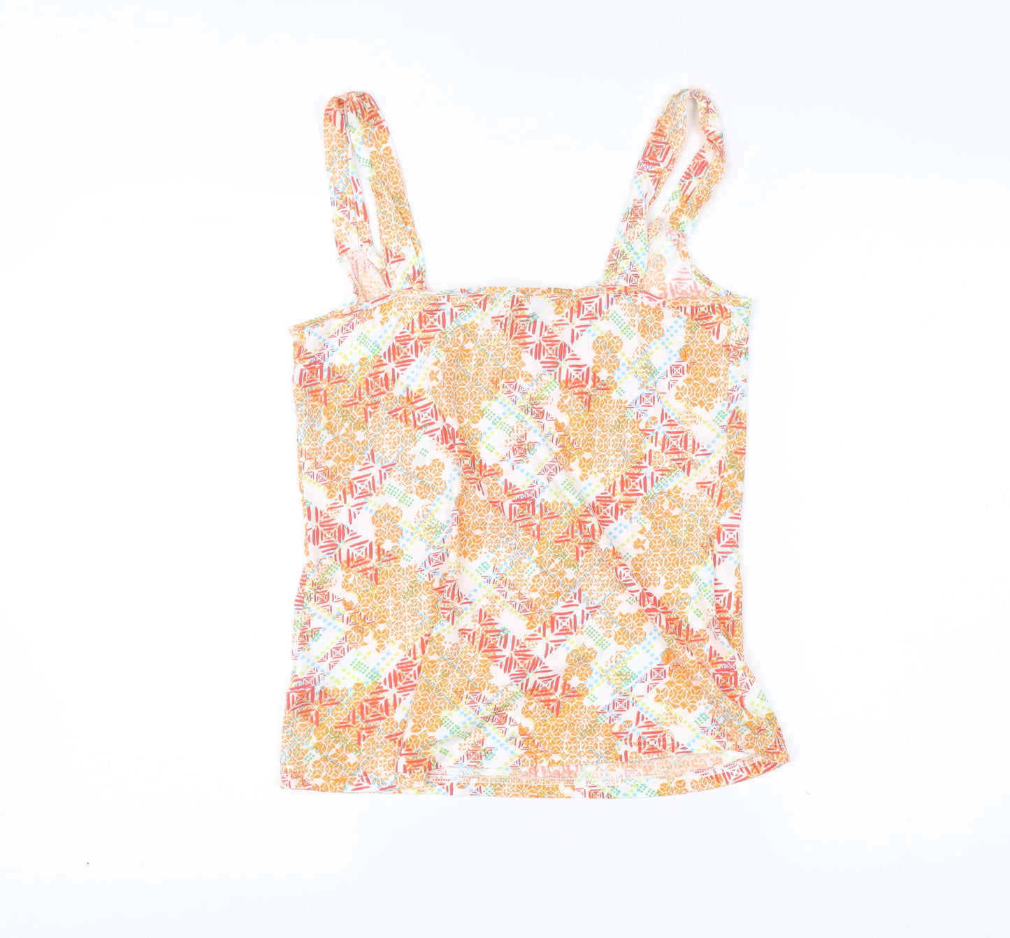 Mantaray Womens Multicoloured Cotton Crochet Tank Top Size 8