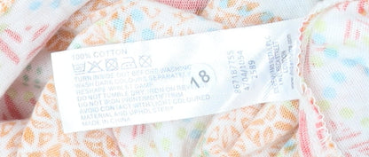 Mantaray Womens Multicoloured Cotton Crochet Tank Top Size 8