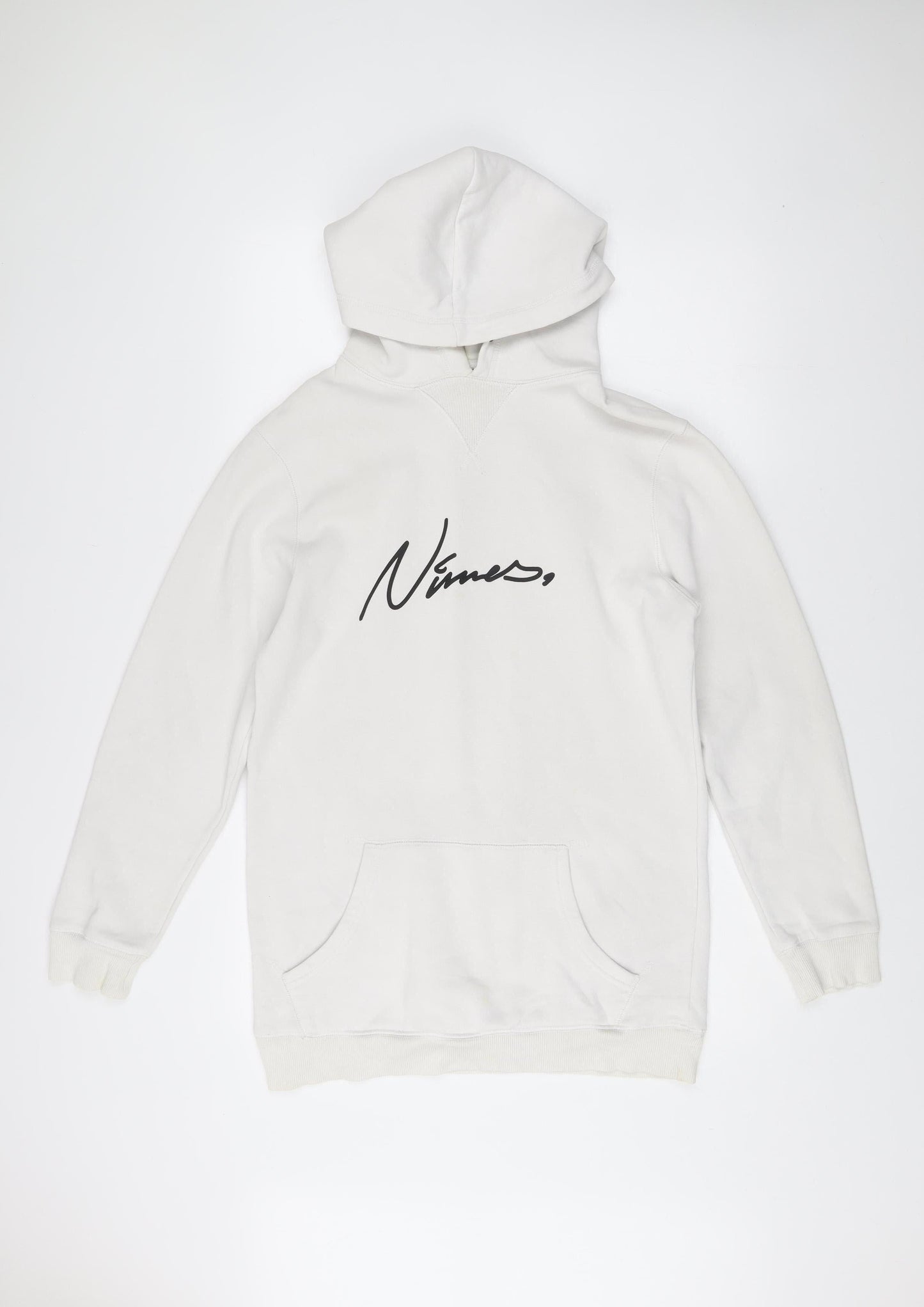 Mens UK Size M Nimes White Pullover Hoodie