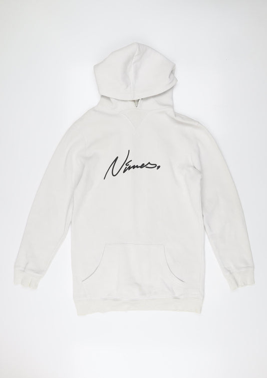 Mens UK Size M Nimes White Pullover Hoodie