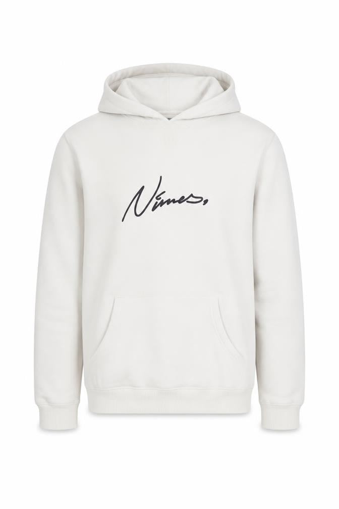 Mens UK Size M Nimes White Pullover Hoodie