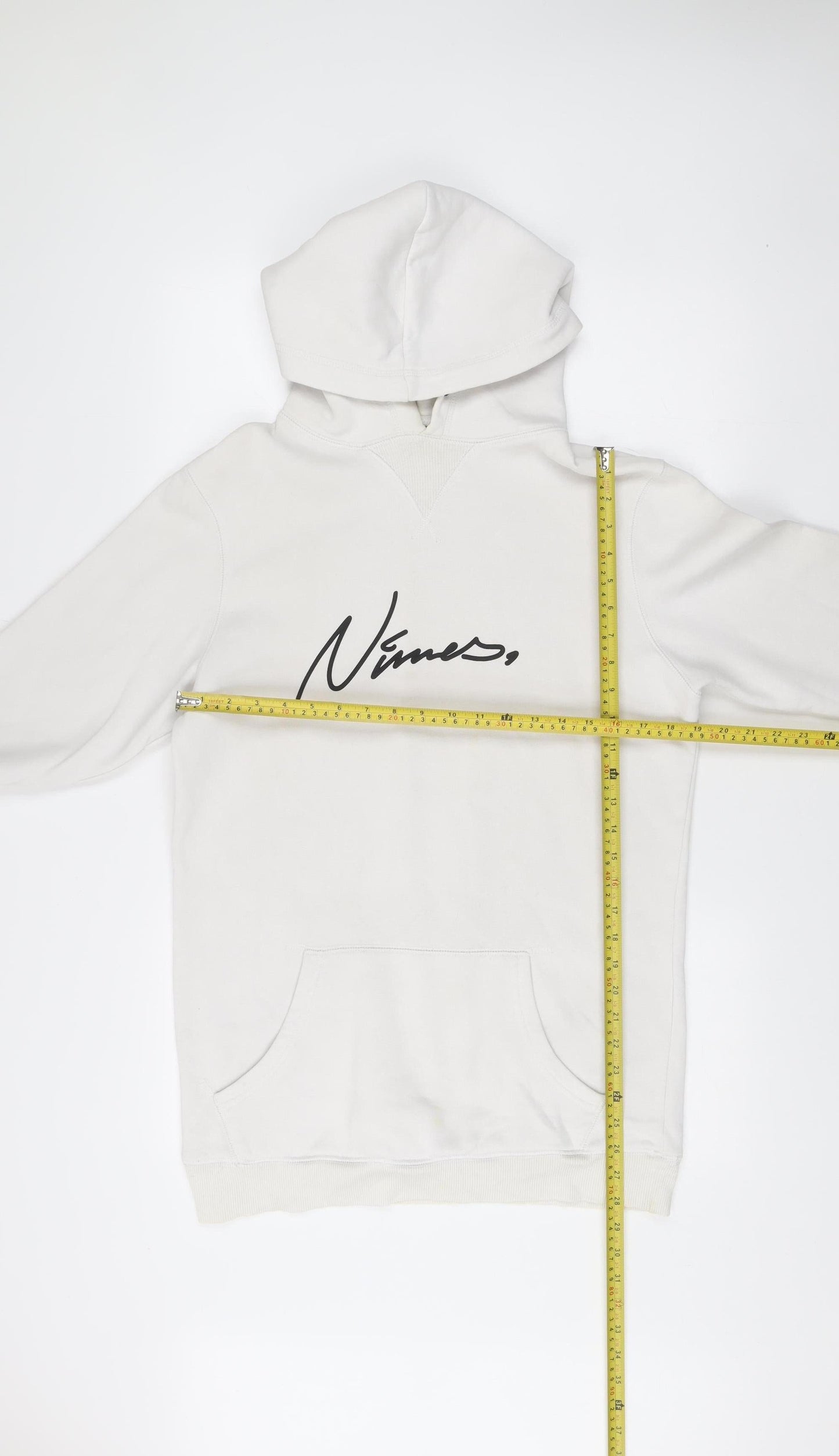 Mens UK Size M Nimes White Pullover Hoodie
