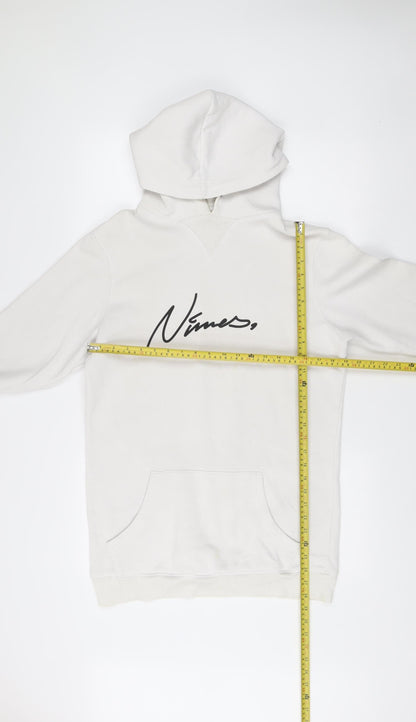 Mens UK Size M Nimes White Pullover Hoodie