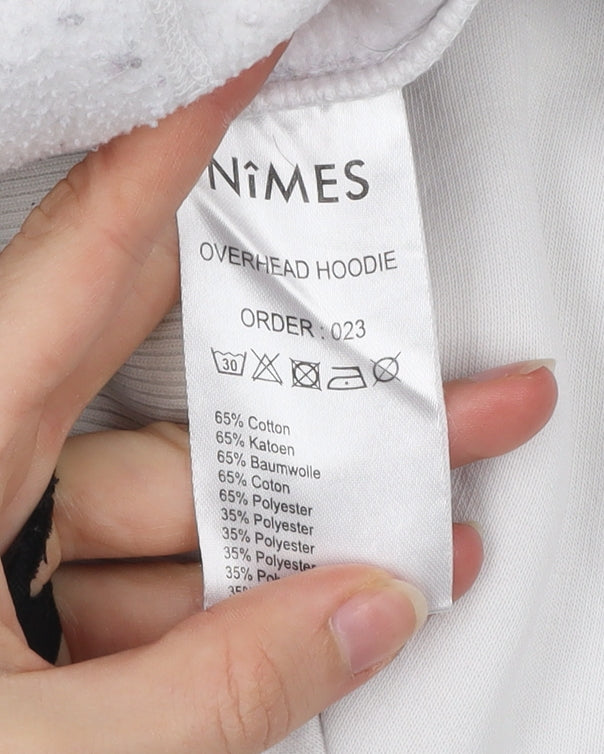 Mens UK Size M Nimes White Pullover Hoodie