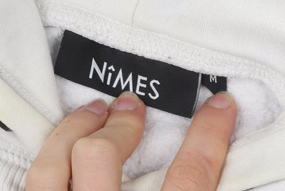 Mens UK Size M Nimes White Pullover Hoodie