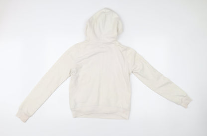 Hollister Womens Ivory Pullover Hoodie XS Logo Raglan Casual