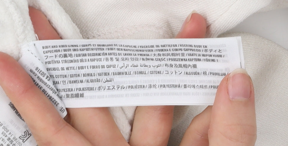 Hollister Womens Ivory Pullover Hoodie XS Logo Raglan Casual