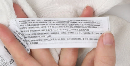 Hollister Womens Ivory Pullover Hoodie XS Logo Raglan Casual