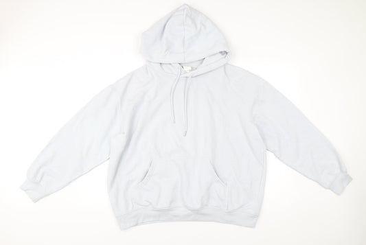 H&M Women’s White Pullover Hoodie L Cotton Blend Casual