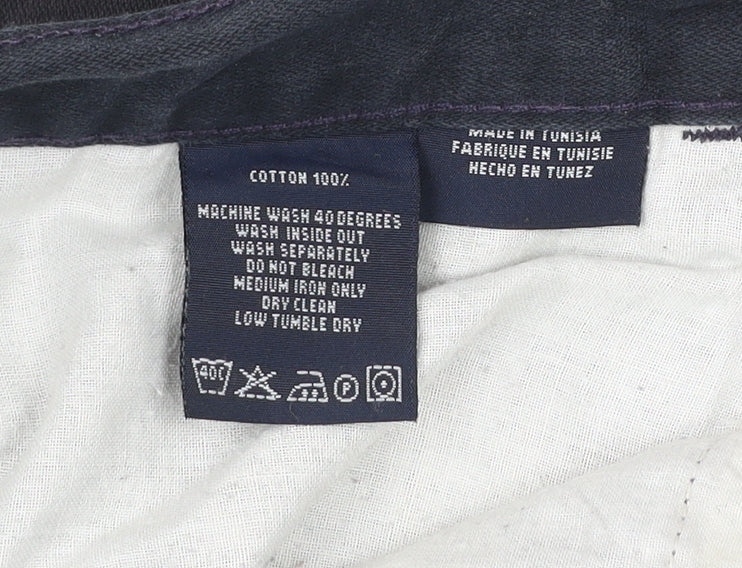 Tommy Hilfiger Mens Black Chino Trousers Size 36W 32L Straight Fit