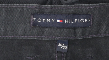 Tommy Hilfiger Mens Black Chino Trousers Size 36W 32L Straight Fit