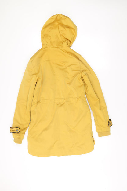 New Look Women’s Yellow Parka Jacket Size 8 Hooded Mid-Length Coat