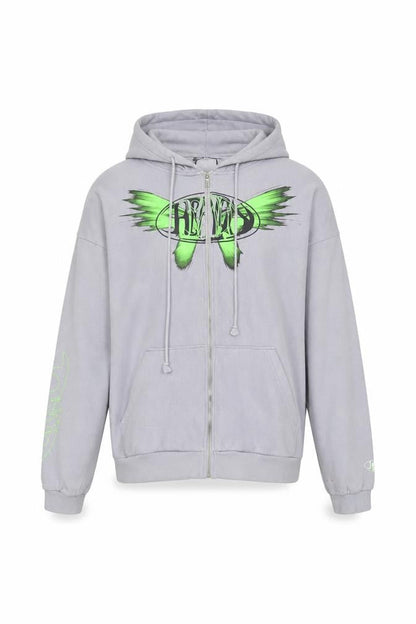 Mens UK Size S Weekday Grey Full Zip Hoodie