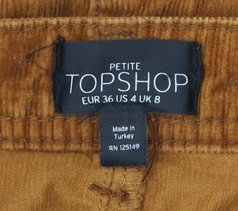 Womens UK Size 8 Topshop A-Line Corduroy Skirt