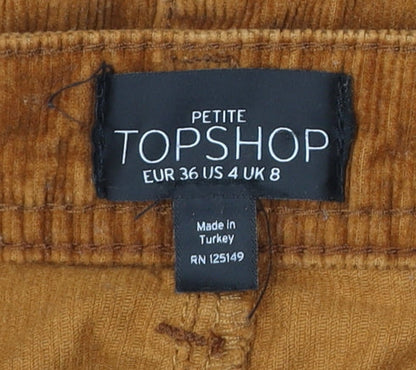 Womens UK Size 8 Topshop A-Line Corduroy Skirt