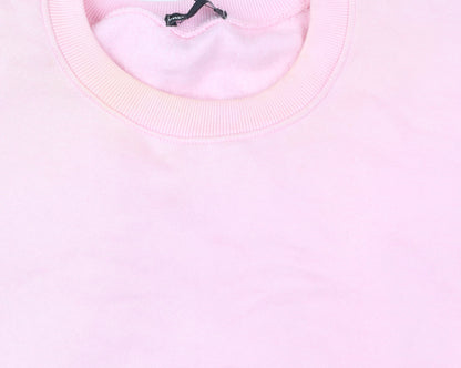 Unisex Adults UK Size L PRETTYLITTLETHING Pink Pullover Sweatshirt