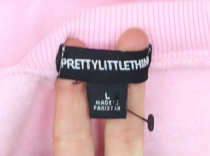 Unisex Adults UK Size L PRETTYLITTLETHING Pink Pullover Sweatshirt