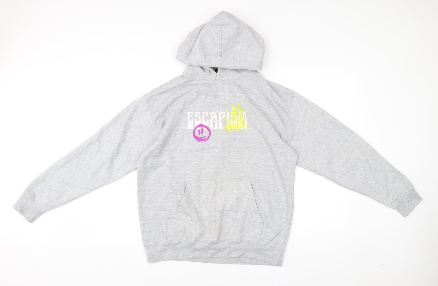 Mens UK Size S boohooMAN Grey Pullover Hoodie