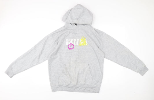 Mens UK Size S boohooMAN Grey Pullover Hoodie