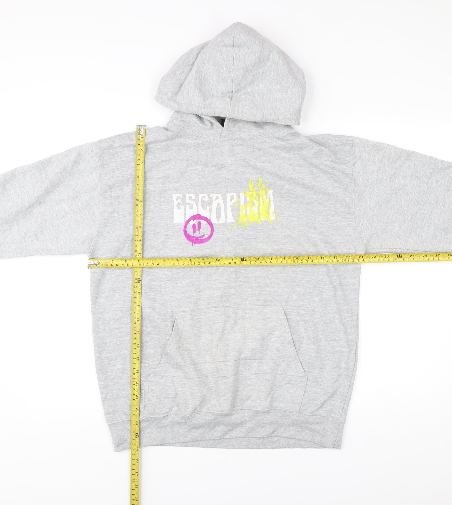 Mens UK Size S boohooMAN Grey Pullover Hoodie