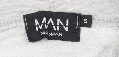 Mens UK Size S boohooMAN Grey Pullover Hoodie