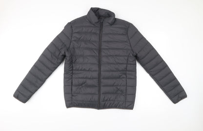 Workout Men’s Black S Puffer Jacket Lightweight Nylon