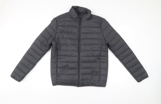 Workout Men’s Black S Puffer Jacket Lightweight Nylon