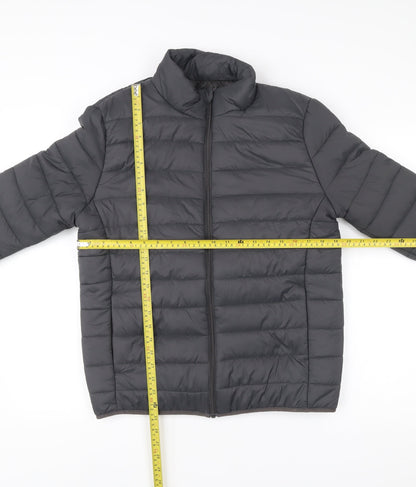 Workout Men’s Black S Puffer Jacket Lightweight Nylon