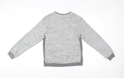 Champion Unisex Grey Medium Pullover Sweatshirt Vintage Logo V-Neck