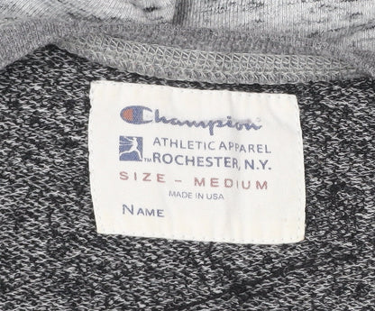 Champion Unisex Grey Medium Pullover Sweatshirt Vintage Logo V-Neck