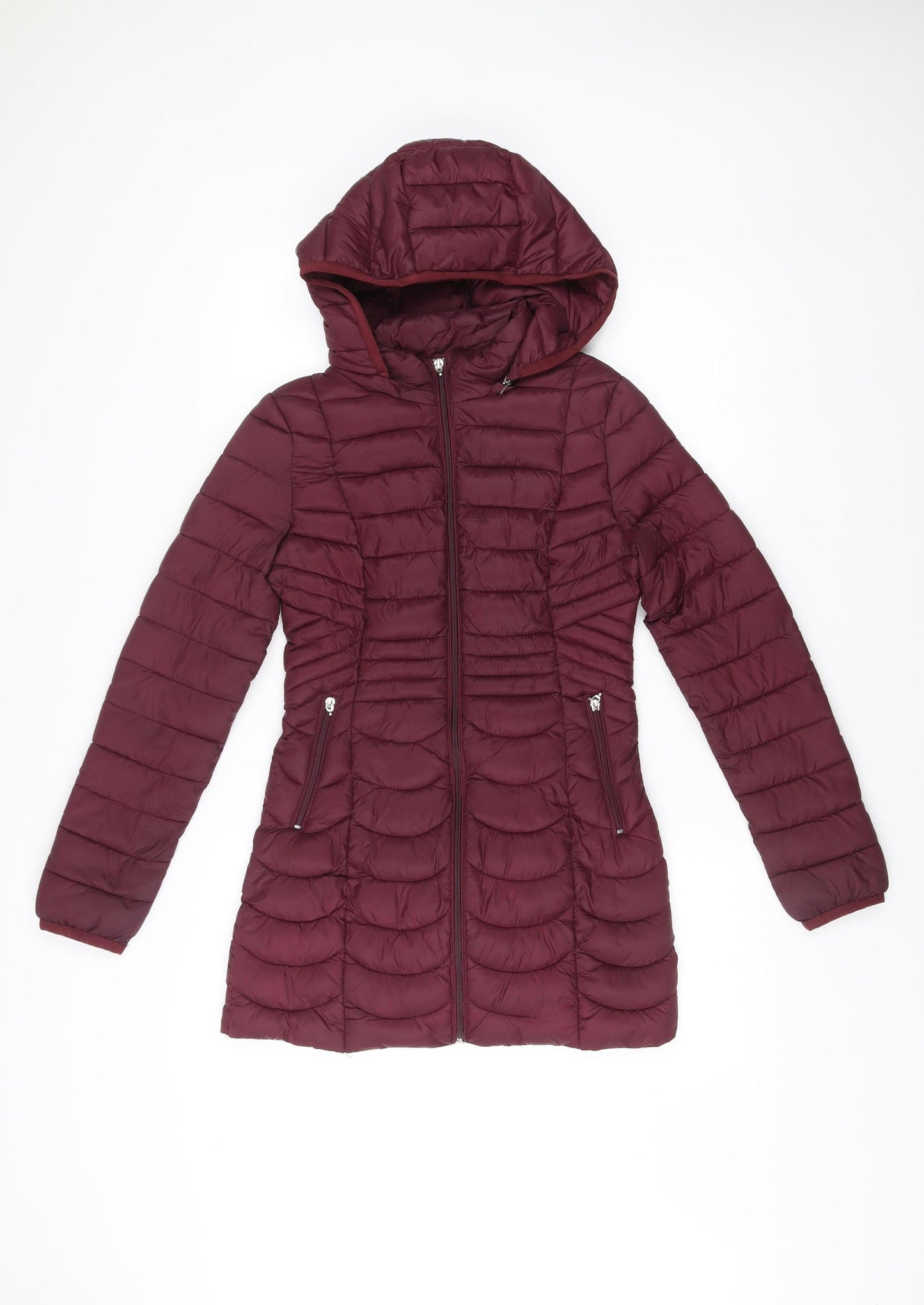 Santelon Womens Purple 3XS Puffer Jacket Hooded Quilted Nylon