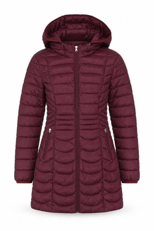 Santelon Womens Purple 3XS Puffer Jacket Hooded Quilted Nylon