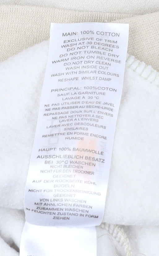 Boohoo Women’s Beige Cotton Sweatshirt Size 8 Crew Neck Casual