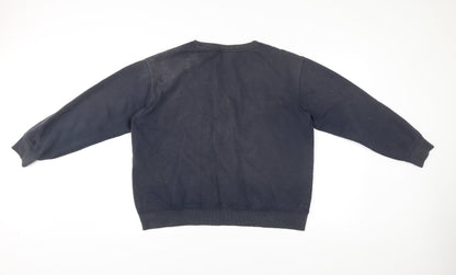 H&M Womens Black Sweatshirt L Cotton Blend Graphic Print Bientôt