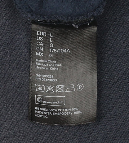 H&M Womens Black Sweatshirt L Cotton Blend Graphic Print Bientôt