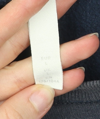 H&M Womens Black Sweatshirt L Cotton Blend Graphic Print Bientôt