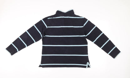 Crew Clothing Co. Womens Blue Striped Henley Jumper Size 14 Cotton