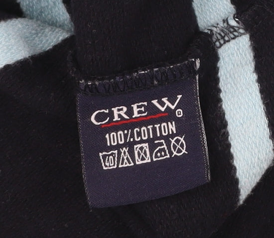 Crew Clothing Co. Womens Blue Striped Henley Jumper Size 14 Cotton