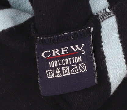 Crew Clothing Co. Womens Blue Striped Henley Jumper Size 14 Cotton