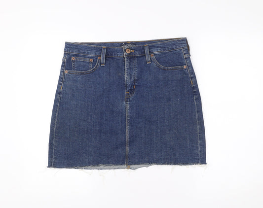 J.Crew Mercantile Women's Blue Denim Skirt Size 10 Straight Pencil