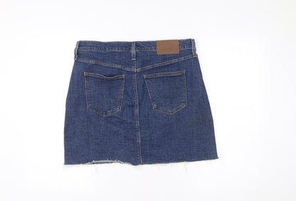J.Crew Mercantile Women's Blue Denim Skirt Size 10 Straight Pencil