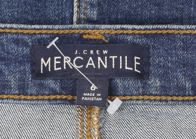 J.Crew Mercantile Women's Blue Denim Skirt Size 10 Straight Pencil