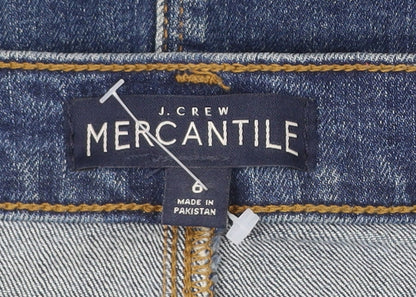 J.Crew Mercantile Women's Blue Denim Skirt Size 10 Straight Pencil
