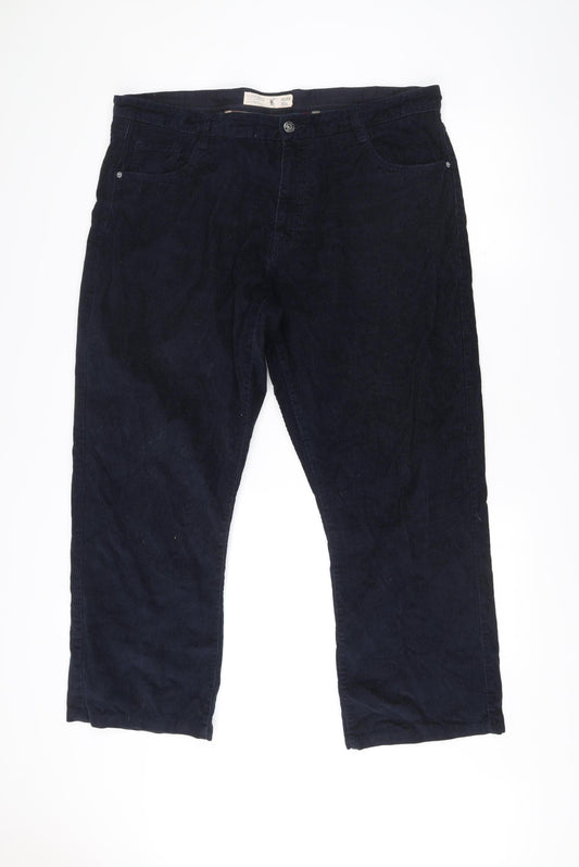 Easy Men’s Blue Corduroy Chino Trousers 40W 30L Regular Fit